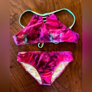 2 piece pink tiedye swimsuit